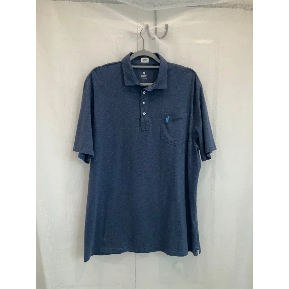 Johnnie-O Hangin Out Blue Short Sleeve Polo Shirt Mens Size XL
